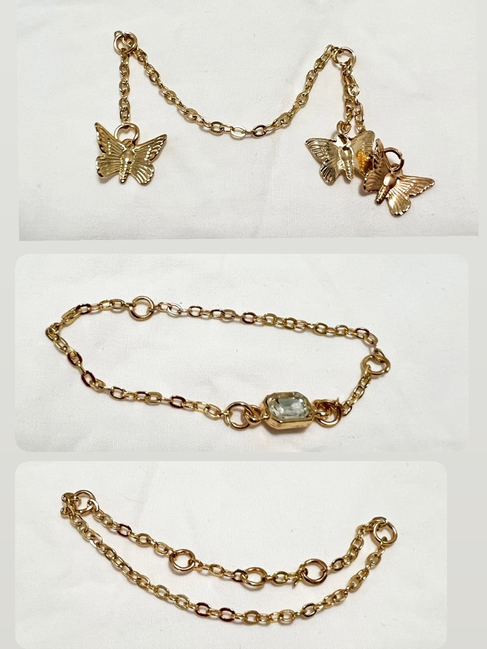 3 Gold Earring Chains